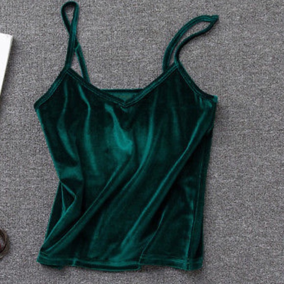 Tops - Forest green velvet tank top brand new with tags